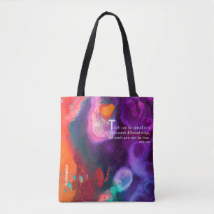 Bright Orange &  Purple Abstract Watercolor Tote Bag