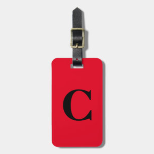Bright Orange Red Colourful Monogram Name Custom Luggage Tag