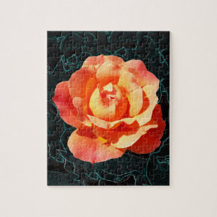 Bright orange rose jigsaw puzzle