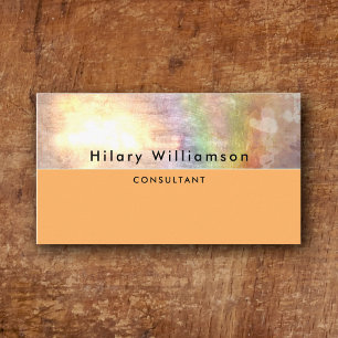 Bright Orange Tan Beige Rainbow Holograph  Business Card