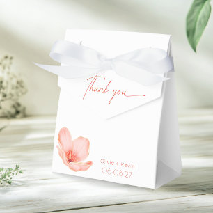 Bright orange thank you modern wedding favour box