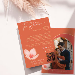 Bright orange Verona sunset arched Photo details Enclosure Card