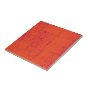 Bright Orange With Purple Specks Textured Pattern Tile