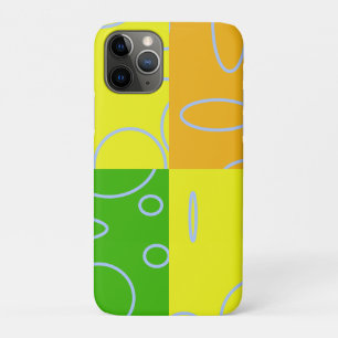 Bright Orange Yellow Green Geometric Loop iPhone 11 Pro Case