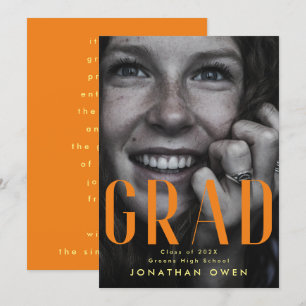 Bright Orange Yellow High School Class of Announcement
