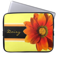 Bright orange yellow spring flower laptop case