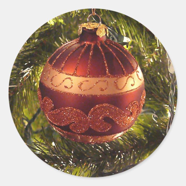 Bright ornament classic round sticker (Front)