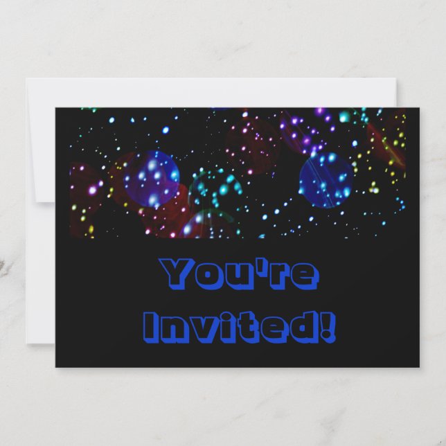 Bright Outer Space Theme Invitation (Front)