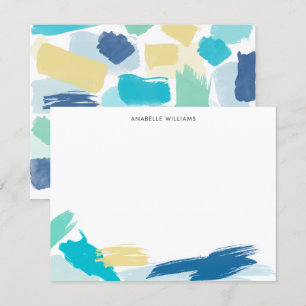 Bright Paint Brush Strokes Custom Thank You Cards
