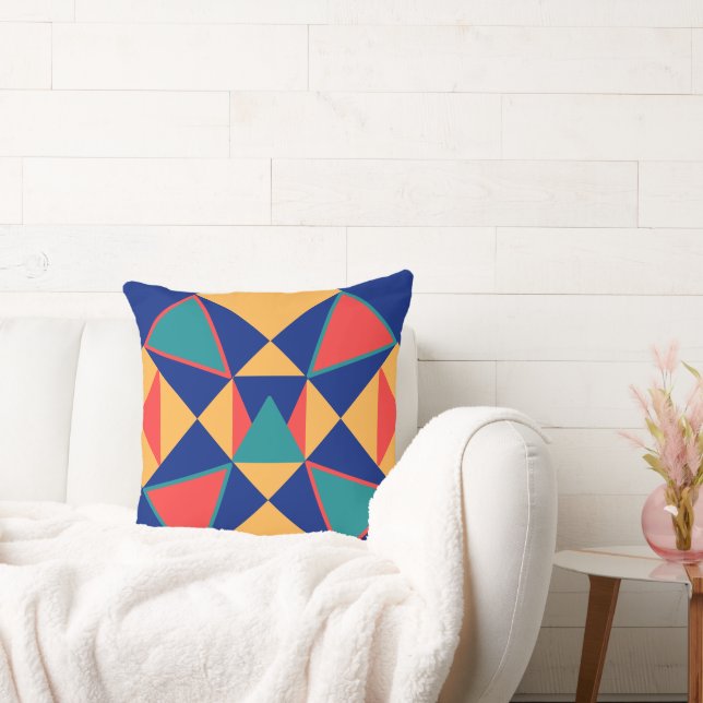 Bright Paint Geometric Print Cushion (Couch)