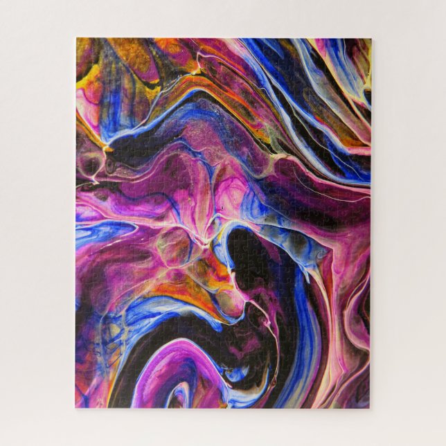 Bright Paint Liquid Waves Abstract Art  Jigsaw Puzzle (Vertical)