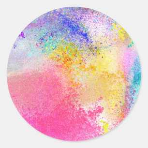 Bright Paint Splatter Trendy Classic Round Sticker