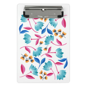 Bright Painted Abstract Floral Mini Clipboard