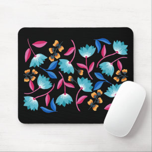 Bright Painted Abstract Floral Mouse Mat
