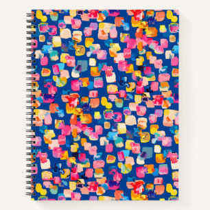 Bright Painted Abstract Square Pattern Notebook