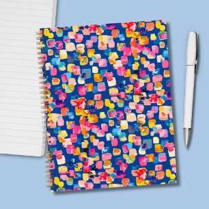 Bright Painted Abstract Square Pattern Notebook