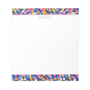 Bright Painted Abstract Square Pattern Notepad