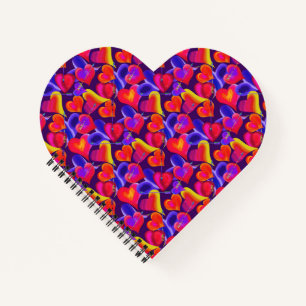 Bright Painted Hearts Valentine's Day Notebook