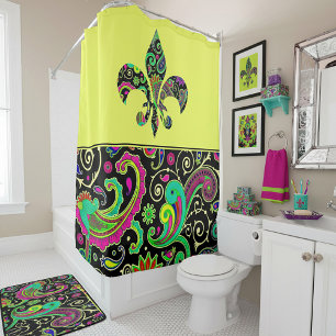 Bright paisley shower curtain