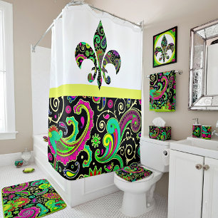 Bright paisley shower curtain