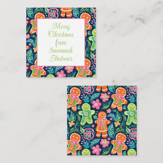 Bright Palm Beach Christmas Gingerbread Enclosure Card (Front/Back)
