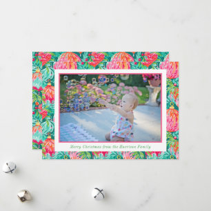 Bright Palm Beach Christmas Ornaments Photo Holiday Card