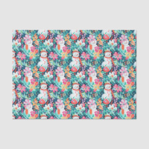 Bright Palm Beach Christmas Snowman Tissue Paper