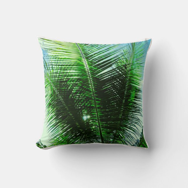 Bright Palm Throw Pillow (Front)