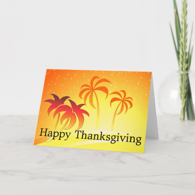 Bright Palm Trees :: Happy Thanksgiving Card (Front)