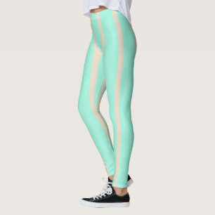 Bright pastel blue and grey striped lines leggings