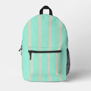 Bright pastel blue and grey striped lines printed backpack