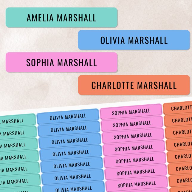 Bright Pastel Colour Coded Girls Waterproof Name (Creator Uploaded)