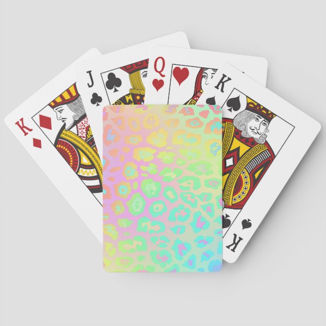 Bright Pastel Leopard Playing Cards (Back)