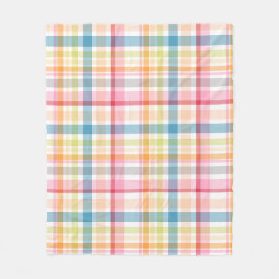 Bright Pastel plaid multicolour clan tartan Fleece Blanket