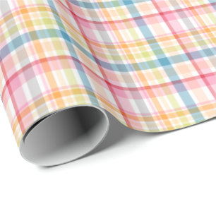 Bright Pastel plaid multicolour clan tartan Wrapping Paper