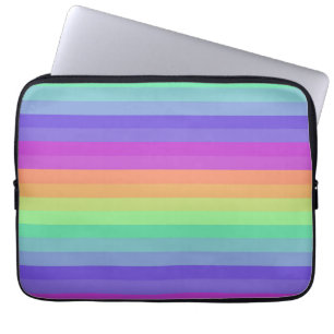 Bright Pastel Rainbow Stripe Electronics Bag