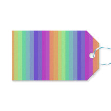 Bright Pastel Rainbow Stripe Gift Tag