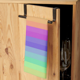 Bright Pastel Rainbow Stripe Kitchen Towels