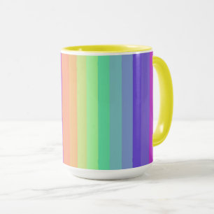 Bright Pastel Rainbow Stripe Mug