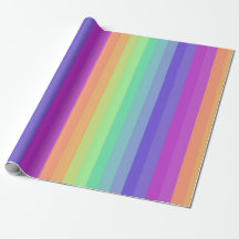 Bright Pastel Rainbow Stripe Wrapping Paper