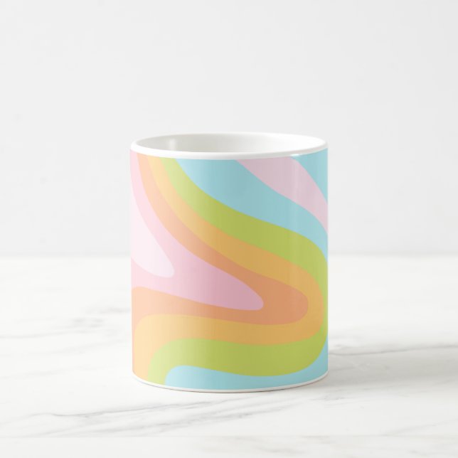 Bright pastel rainbow swirl coffee mug (Center)