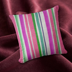 Bright Pastel Stripes Pillow