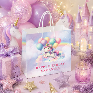 Bright Pastel Unicorn Girl Birthday Gift Bag