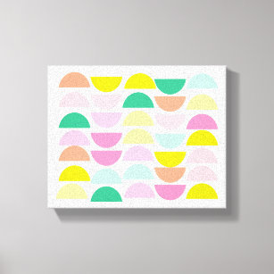 Bright Pastels Geometric Shapes Summer Mint Pink  Canvas Print