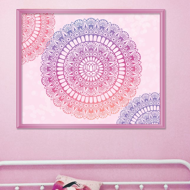 Bright Pastels Lotus Henna Mandala Print (Creator Uploaded)
