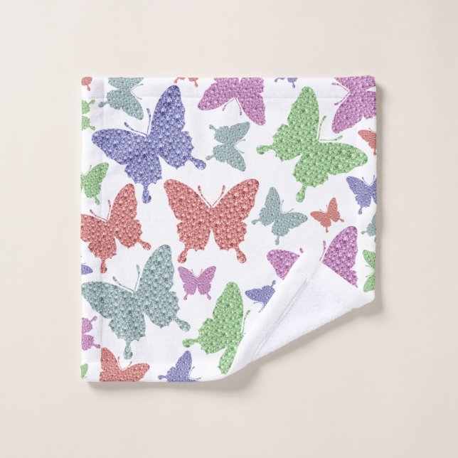 Bright Pastels Seasonal Butterflies Wash Cloth (Wash Cloth)