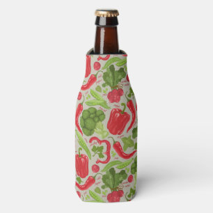 Bright pattern from fresh vegetables bottle cooler