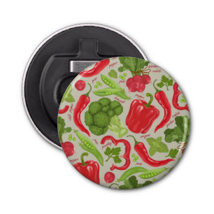 Bright pattern from fresh vegetables bottle opener
