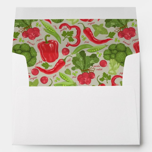 Bright pattern from fresh vegetables envelope (Back (Bottom))