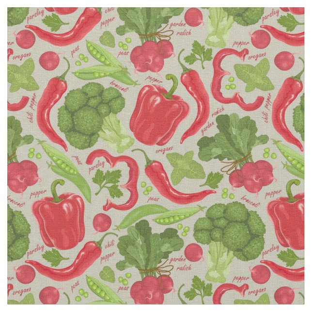 Bright pattern from fresh vegetables fabric (Close Up)